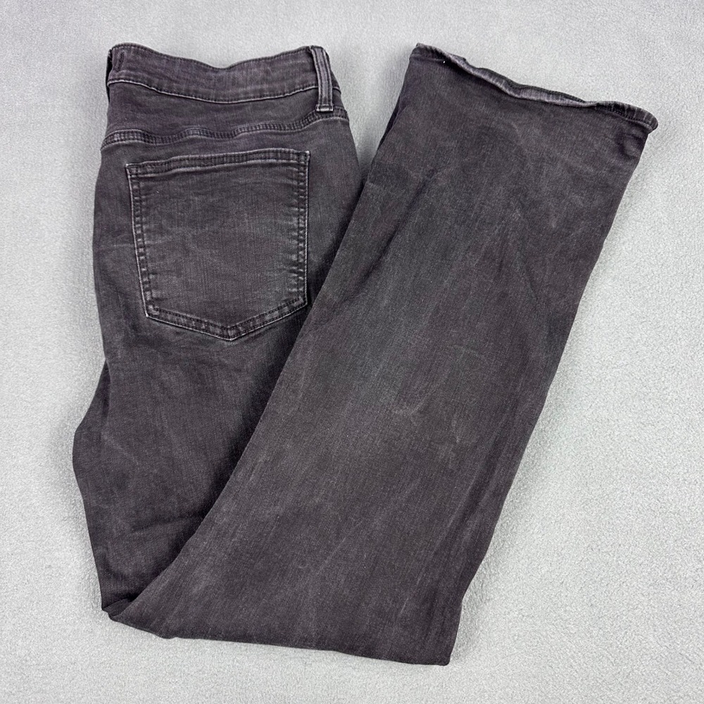 Studio Blue Women 33 Black Flare Jeans Front Seam Split Hem ESB017290FU-MNSKY